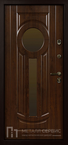 Дверь со стеклом и ковкой МДФ ПВХ №3